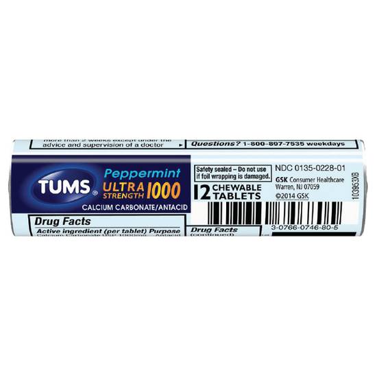 Order Tums Peppermint 12ct food online from Casey's store, Ramsey on bringmethat.com