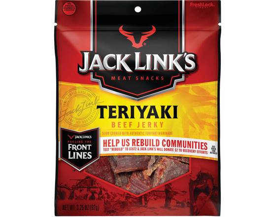 Order Jack Links Teriyaki Beef Jerky 3.25oz food online from Trumbull Super Stop store, Trumbull on bringmethat.com