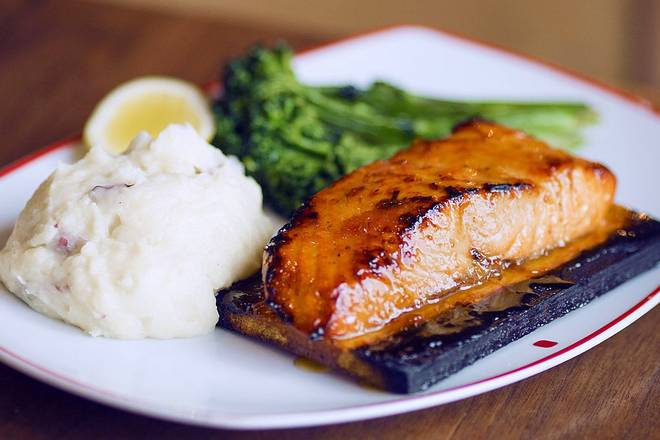 Order Glazed Cedar Plank Salmon food online from Founding Farmers Tysons store, Providence on bringmethat.com