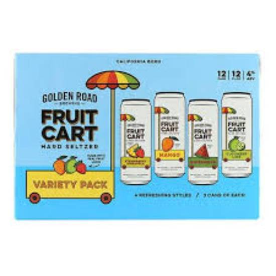 Order GOLDEN ROAD FRUIT CART SELTZER VARIETY 12PK CAN food online from Duke Liquor & Jr. Market store, Los Angeles on bringmethat.com