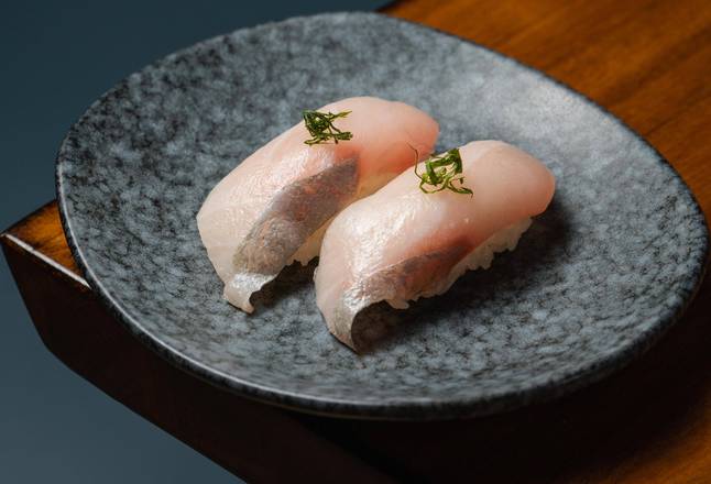 Order Kanpachi (Greater Amberjack) - 2pcs food online from OMAKAI sushi store, Aventura on bringmethat.com