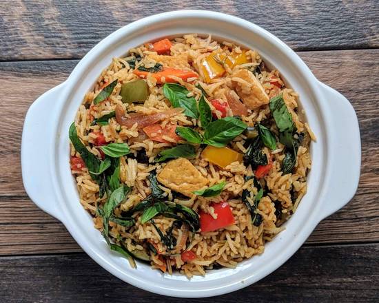Order (SPICY) Basil Fried Rice food online from Zabb Thai Kitchen store, Clarkstown on bringmethat.com