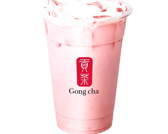 Order Strawberry Green Milk Tea food online from Poki Dc & Gong Cha store, Providence on bringmethat.com