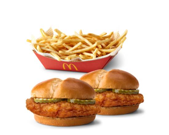 Order 2 Crispy Chicken and Basket of Fries Bundle food online from Mcdonald store, JOHNSTOWN on bringmethat.com