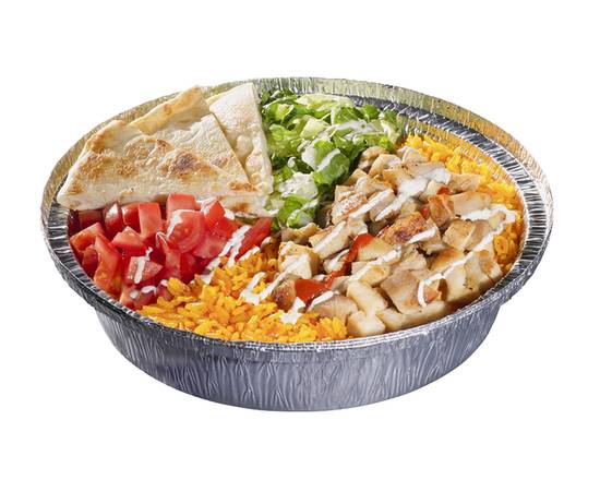 Order Chicken Platter food online from The Halal Guys store, Long Beach on bringmethat.com
