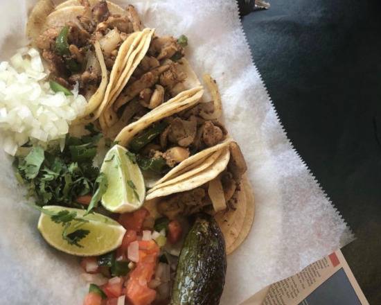 Order Chicken Fajita Mini Tacos Plate food online from Tacos Ricos store, San Antonio on bringmethat.com