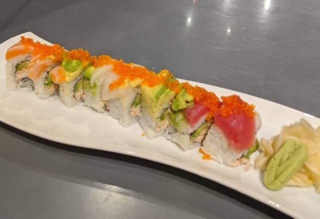 Order Rainbow Roll food online from Jojo Sushi Bar & Restaurant store, Santa Rosa on bringmethat.com