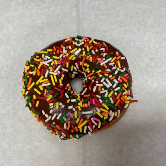 Order Chocolate Rainbow Sprinkle Raised Glaze food online from Tasty Donuts store, West Hollywood on bringmethat.com