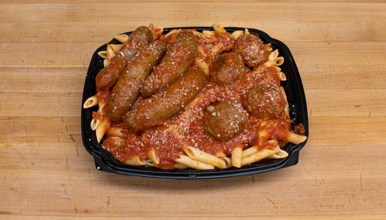Order Combo Pasta Bucket with 4 Sausages and 4 Meatballs with Sauce food online from Amato's store, Portland on bringmethat.com