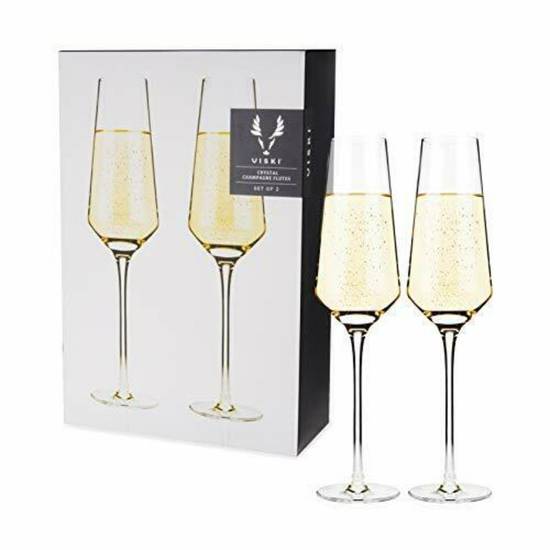 Order VISKI CHAMPAGNE GLASSES SET OF 2  food online from Princess Liquors store, Port Saint Lucie on bringmethat.com