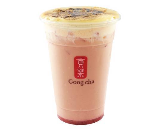 Order Creme Brûlée Strawberry Milk Smoothie food online from Gong Cha store, Sacramento on bringmethat.com