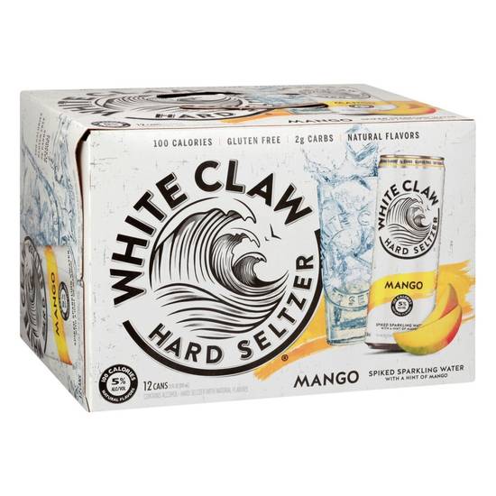 Order WHITE CLAW HARD SELTZER MANGO 12PK-12OZ CANS food online from Rocky Liquor store, Claremont on bringmethat.com