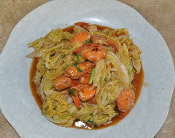Order Stir Fried Shrimp with Chinese Cabbage（大虾炒白菜） food online from New Qingdao Restaurant store, Alhambra on bringmethat.com