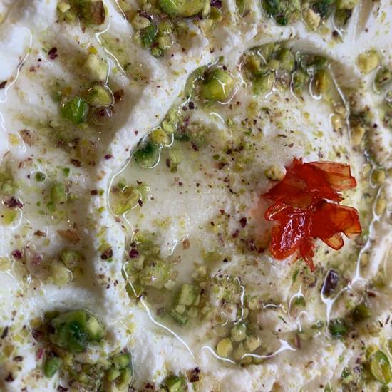 Order Lebanese Cream of Ashta with Pistachios, Orange Peel and Orange Blossom Water food online from Mediterraneaneat All With Olive Oil store, Dallas on bringmethat.com