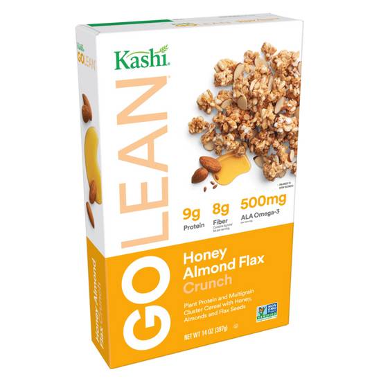 Order Kashi GO Lean Honey Almond Flax Crunch Cereal 14oz food online from Everyday Needs by Gopuff store, Tampa on bringmethat.com
