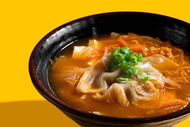 Order KIMCHEE GYOZA SOUP WITH TOFU food online from Moshi Moshi store, Miami on bringmethat.com