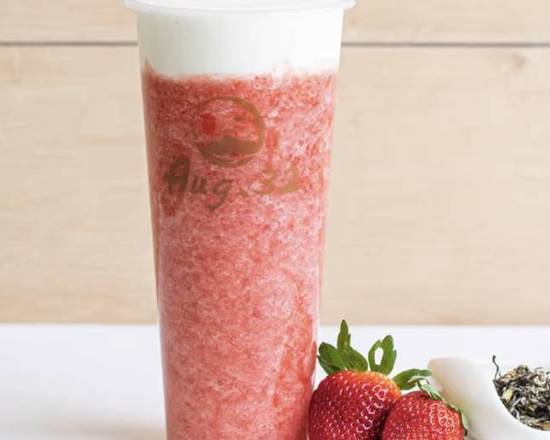 Order Strawberry Green Tea Smoothie food online from August 32 Tea store, Greenbelt on bringmethat.com