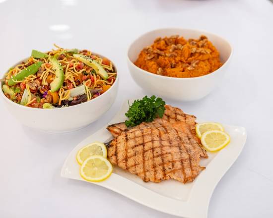 Order Grilled Salmon Family Meal for 6 food online from F2o Fresh to Order store, Johns Creek on bringmethat.com