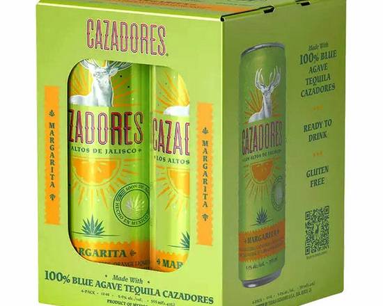 Order Cazadores Margarita Cocktail, 355ML-4PK (5.9% ABV) food online from Golden Ox Liquors store, Saint Augustine on bringmethat.com