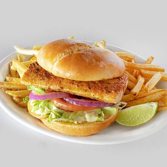 Order Blackened or Grilled Mahi Fish Sandwich food online from Hurricane Grill & Wings - SW Pine Island Rd store, Cape Coral on bringmethat.com