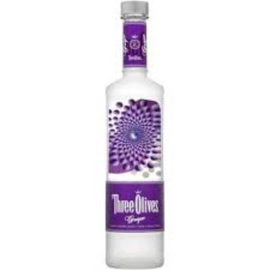 Order Three Olives Grape Vodka 750ml 35% ABV  food online from Princess Liquors store, Port Saint Lucie on bringmethat.com