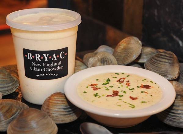 Order NE Clam Chowder - Quart food online from Bryac Restaurant & Raw Bar store, Bridgeport on bringmethat.com