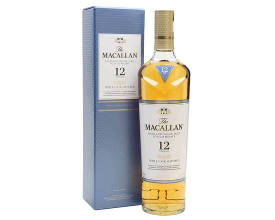 Order MaCallan 12 Triple Oak Single Malt Scotch, 750mL whiskey (43% ABV) food online from Woodbury Wine & Spirits store, ORLANDO on bringmethat.com