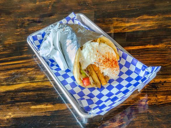 Order Chicken Souvlaki Pita Sandwich food online from Think Greek- Port St Lucie store, Port St. Lucie on bringmethat.com