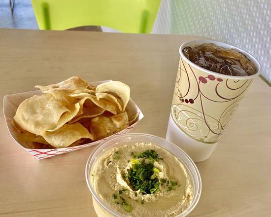 Order Pita Chips & Hummus + Drink food online from Are Pitas store, Tampa on bringmethat.com