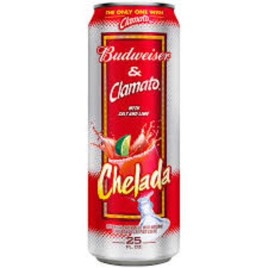 Order BUDWEISER CHELADA 25oz CAN food online from Duke Liquor & Jr. Market store, Los Angeles on bringmethat.com