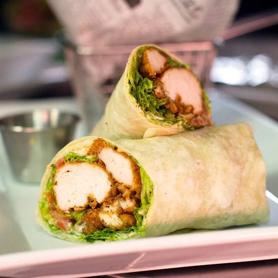Order CRISPY CHICKEN WRAP food online from The Flaming Burger store, Huntington Beach on bringmethat.com