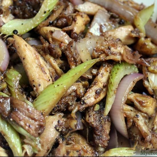 Order C24. Chicken or Beef with Black Pepper food online from Excel Chinese Restaurant store, South Chesterfield on bringmethat.com
