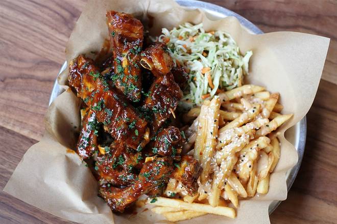 Order BBQ St. Louis Style Pork Ribs food online from Lazy Dog Restaurant & Bar store, Boca Raton on bringmethat.com