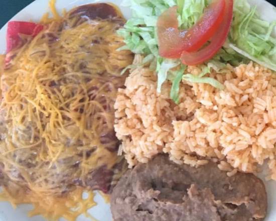 Order Cheese Enchiladas Plate food online from Tacos Ricos store, San Antonio on bringmethat.com
