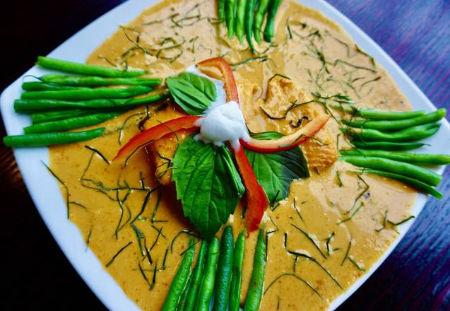 Order Panang Salmon food online from Bangkok Thai Restaurant store, Spokane on bringmethat.com