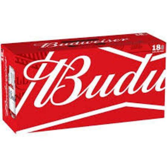 Order BUDWEISER 12oz 18PK CANS  food online from Duke Liquor & Jr. Market store, Los Angeles on bringmethat.com