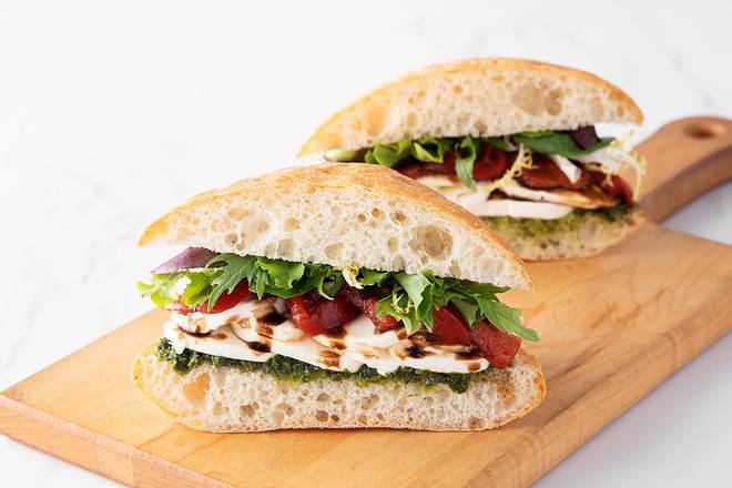 Order Vegetarian Pesto Caprese food online from Mendocino Farms store, San Ramon on bringmethat.com