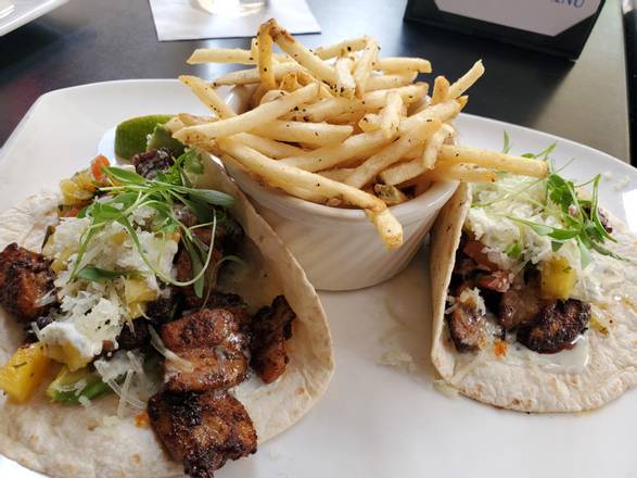 Order Pork Belly Tacos food online from blu on the Avenue store, Winter Park on bringmethat.com