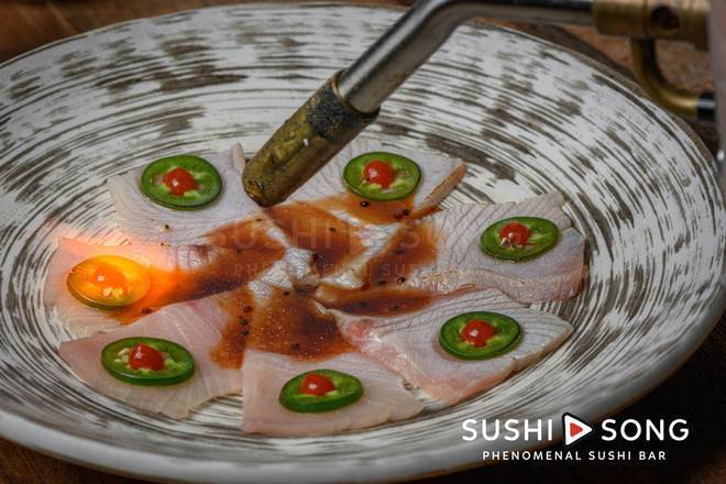 Order Seared Hamachi Jalapeno food online from Sushi Song Key West store, Key West on bringmethat.com