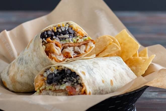 Order Wild Caught Tempura Fish or Shrimp Burrito food online from Sharky's Woodfired Mexican Grill store, Los Angeles on bringmethat.com