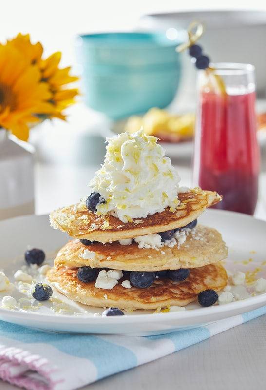 Order Lemon Blueberry Goat Cheese Pancakes  food online from Another Broken Egg store, Oviedo on bringmethat.com