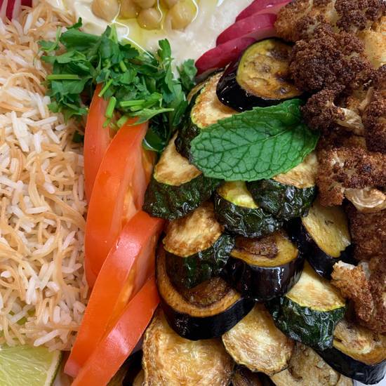 Order Veggie Platter with Vermicelli Rice  VG,GF food online from Mediterraneaneat All With Olive Oil store, Dallas on bringmethat.com