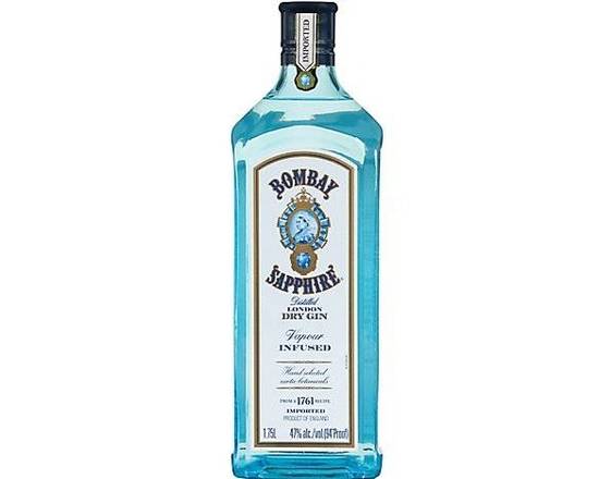 Order Bombay Sapphire, 1.75L gin (47.0% ABV) food online from Woodbury Wine & Spirits store, ORLANDO on bringmethat.com