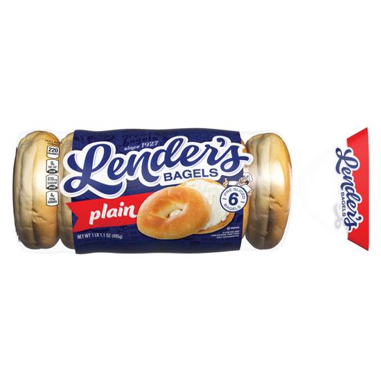 Order Lender's Original Pre-sliced Plain Bagels 6ct 12oz, Frozen food online from Everyday Needs by Gopuff store, Tampa on bringmethat.com