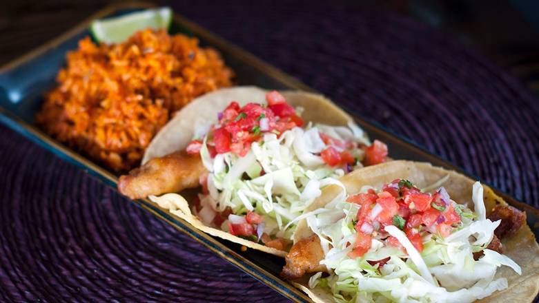 Order BEER-BATTERED SHRIMP TACOS (2) food online from Sol store, Los Angeles on bringmethat.com