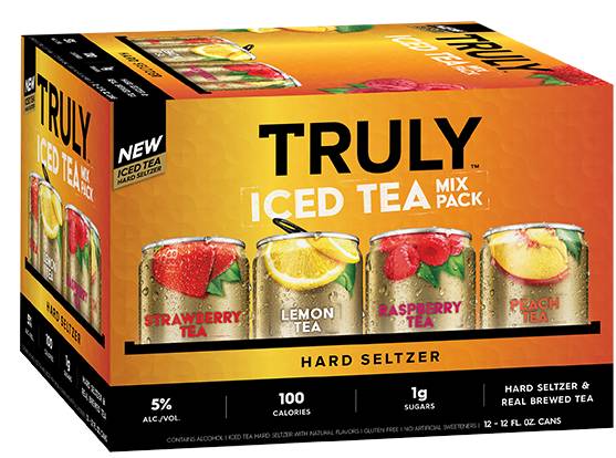 Order Truly ICED TEA Mix Pack, 12pk-12oz can hard seltzer (5.0% ABV) food online from Golden Ox Liquors store, Saint Augustine on bringmethat.com