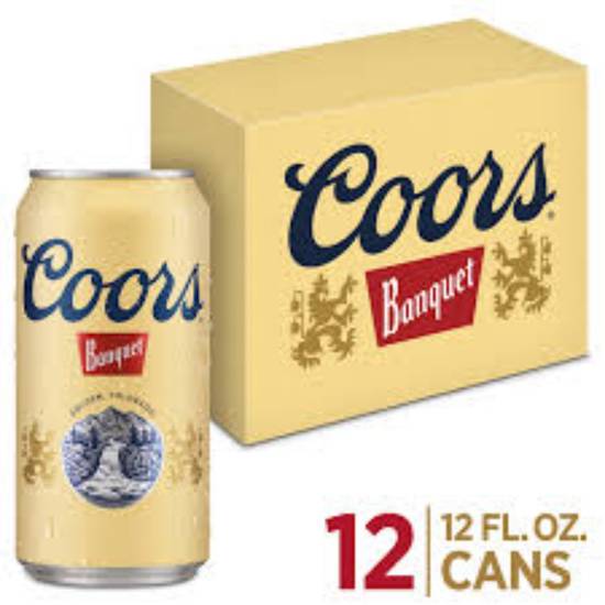 Order COORS BANQUET 12OZ 12PK CANS food online from Duke Liquor & Jr. Market store, Los Angeles on bringmethat.com