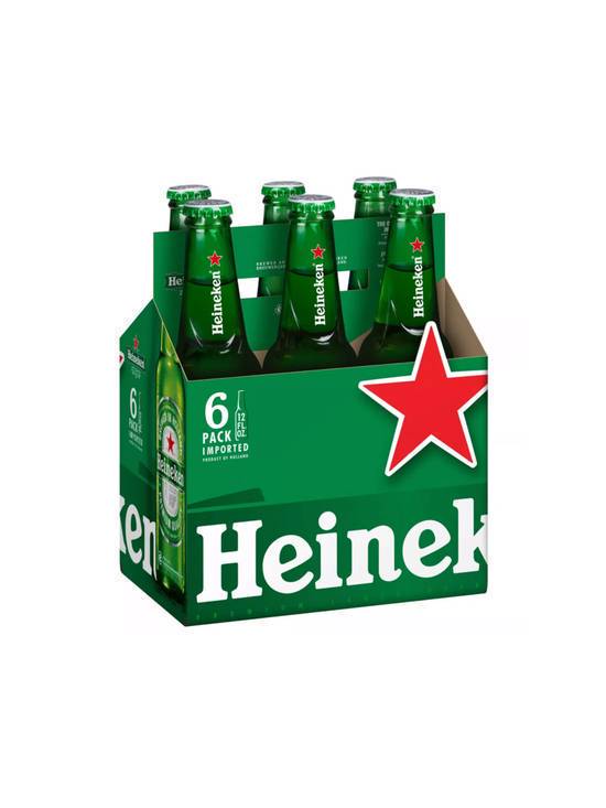 Order Heineken 6pk 12 OZ Bottle (5.0 % ABV) food online from Chevron Extramile store, W Sacramento on bringmethat.com