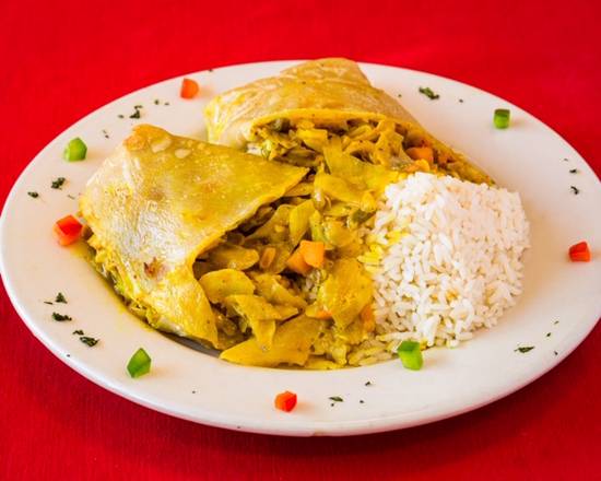 Order Curry Veggies Roti food online from Jerk Pit Tampa store, Tampa on bringmethat.com