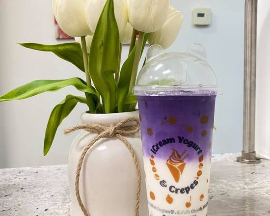 Order Ube Latte food online from Icream Yogurt & Crepes store, Falls Church on bringmethat.com